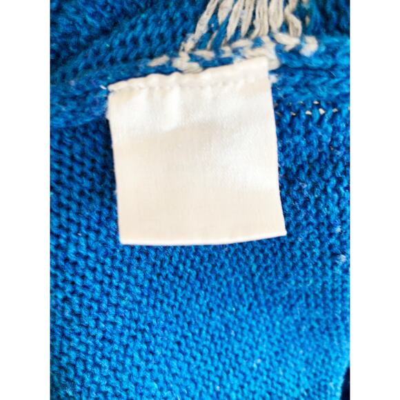 Vintage R.T Denim Nordic Sweater Blue Pullover Crew Neck Long Sleeve Cozy Size L - Picture 5 of 5